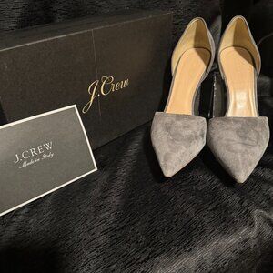 J. Crew Italy Grey Suede Pumps